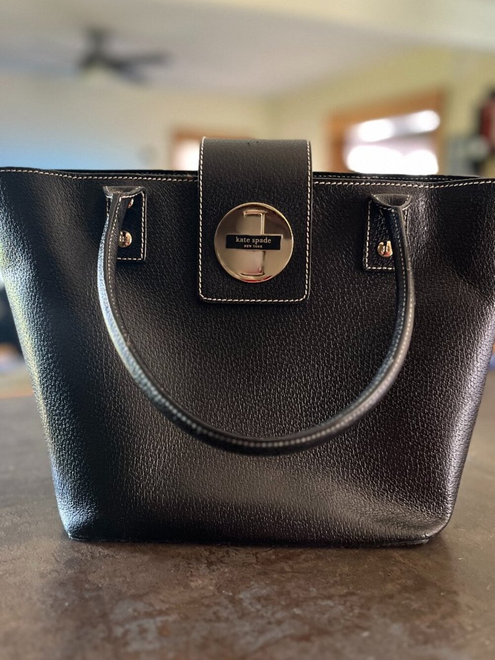 Kate Spade Black Pebbled Leather Tote